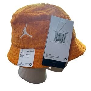 NWT Jordan Brand Jumpman LOGO Kids Bucket Hat cotton blend Orange NEW